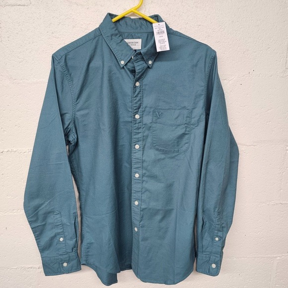 American Eagle Outfitters Other - American Eagle Shirt Men's Medium Teal Blue Slim Fit Classic Button-Down